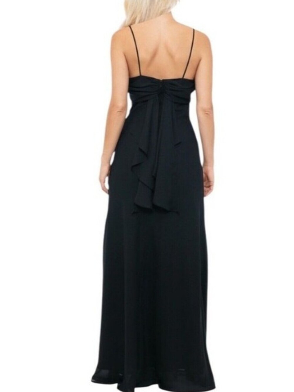 Vintage Betsy & Adam by Jaslene Black Prom Dress  Draped Neckline Formal Sz 12 - Picture 3 of 9
